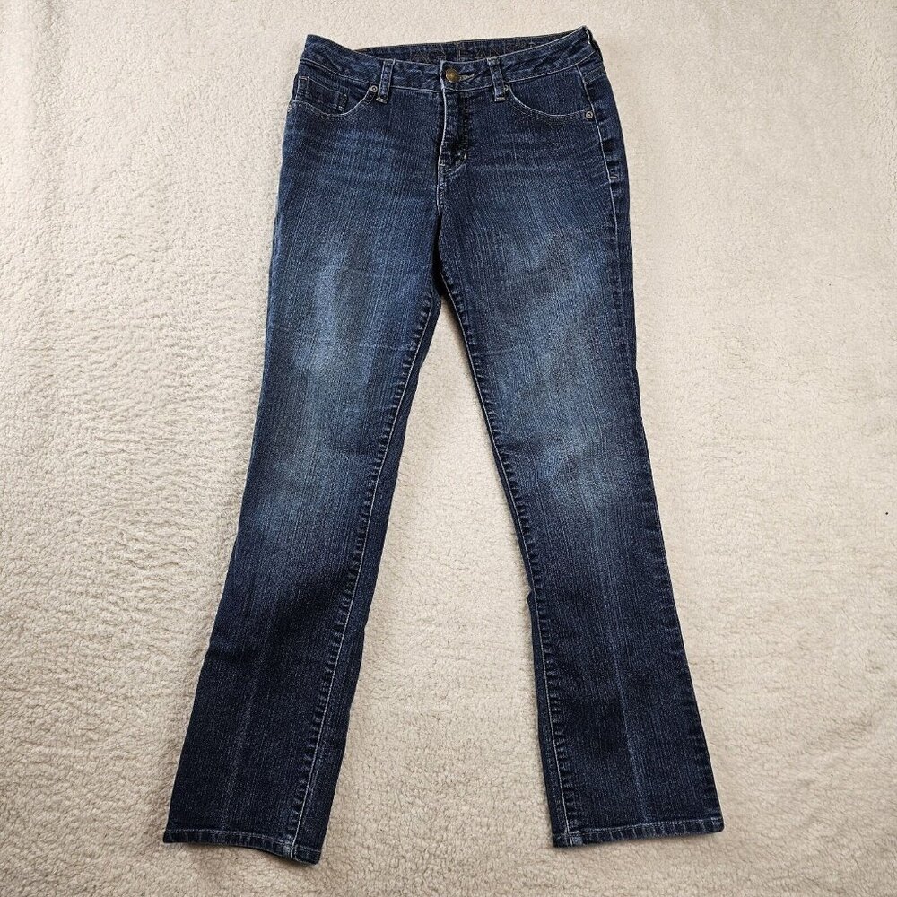 Jag Jeans Women's Size 8 Straight Leg Indigo Dark Wash Denim Wide Ankle Preppy‎